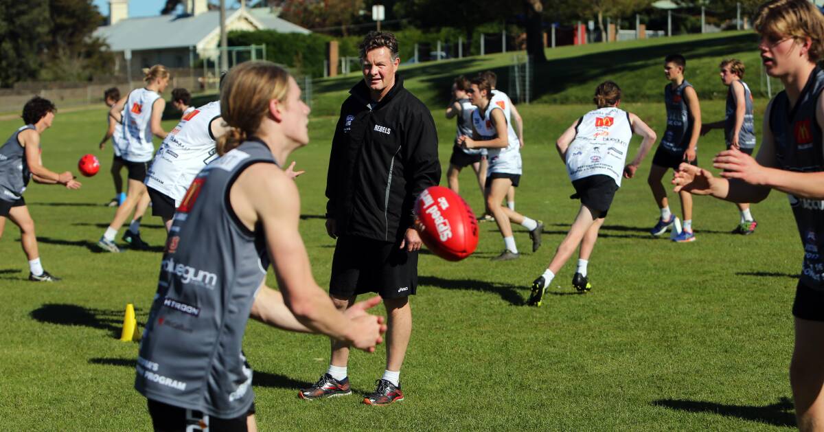 FOCUS: Rebels hopefuls are out in force in pre-season programs across five training bases, including here in Warrnambool. Picture: Rob Gunstone