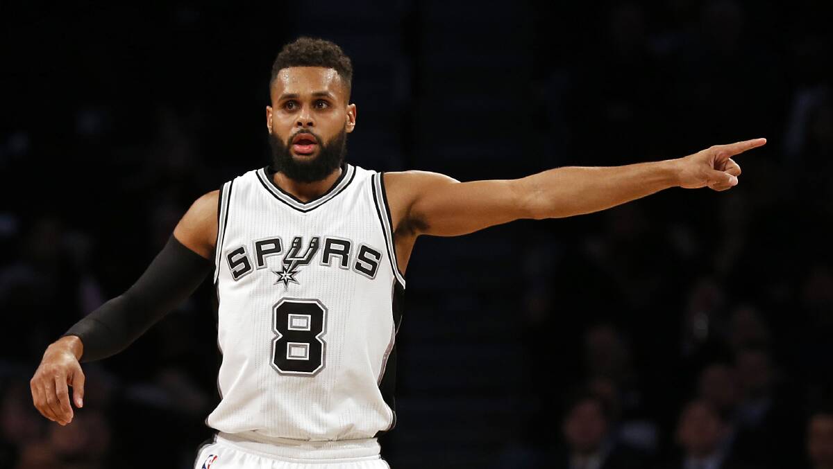 PLAYMAKER: San Antonio Spurs guard Patty Mills could hit the floor in Ballarat with the Australian Boomers in an ambitious Basketball Australia move to lure the 2027 FIBA World Cup. Picture: AP
