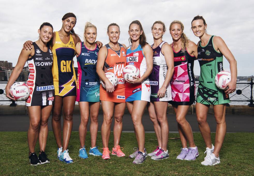 NEW LOOK: Super Netball captains prepare to launch a new style netball, faster and stronger, in an increasingly professional women's sporting landscape. Picture: SMH 