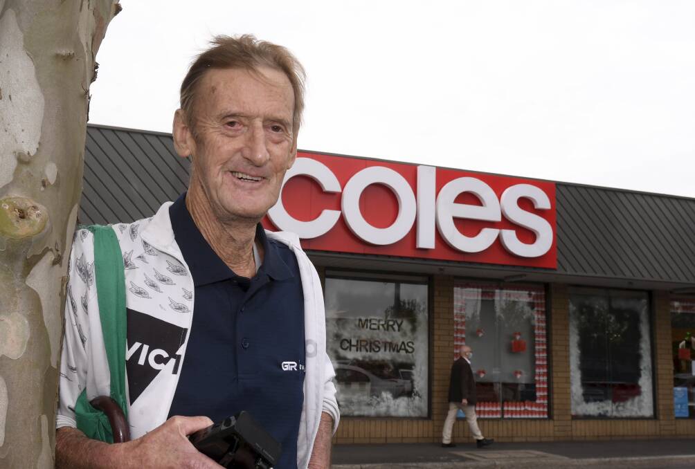 Pete Baguley was shocked on Monday morning when he went to pay for his groceries at Coles only to discover a woman in the next aisle had paid them for him. He hopes to find her to say thanks. Picture: Lachlan Bence