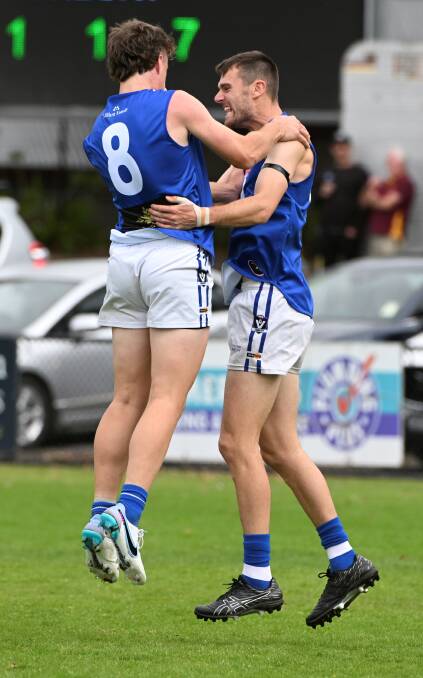 Sunbury players had plenty to celebrate after a strong opening round win at Redan. Picture by Lachlan Bence