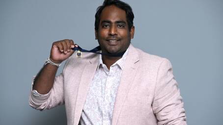 Sajith Dissanayaka with the EJ Cleary Medal after his dominant win on Tuesday night. Picture by Adam Trafford