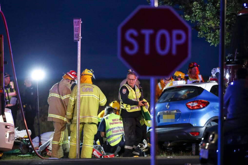 The scene of a major accident on Remembrance Drive on Saturday night. Picture: Dylan Burns