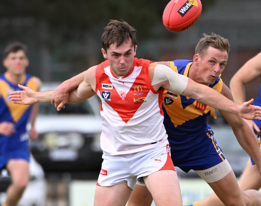 Ballarat Swan Paddy Simpson had a good day out against Bacchus Marsh.