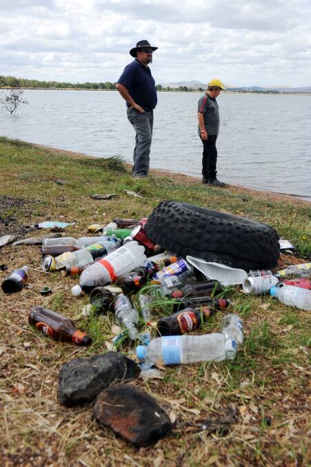 Rubbish build up is common around the lake, particularly during holiday time.