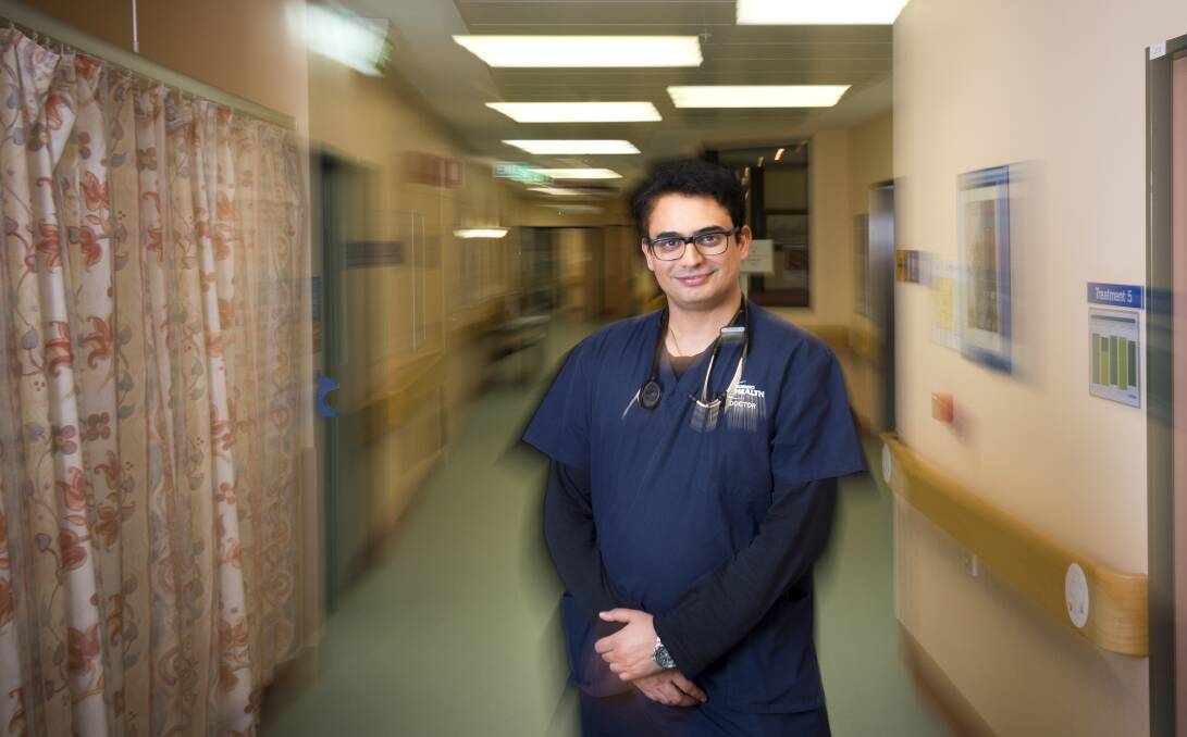 HELPING: Bendigo Health emergency department registrar Dr Dhruv Mori says there is always an emotional impact when seeing severely injured road trauma patients. Picture: DARREN HOWE