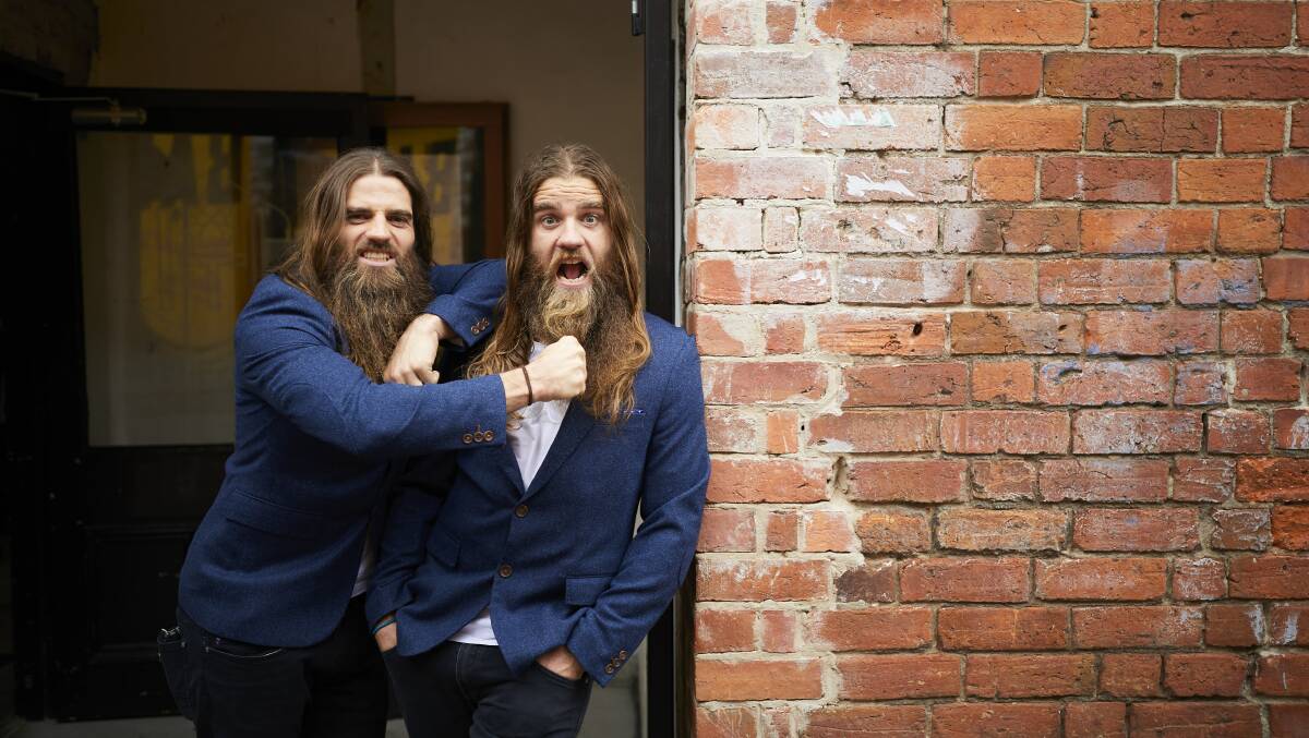 Brothers in beards: Stand-up comedians Chris and Justin Nelson judged Heritage Week's Best Beard and 'Stache competition. The twins have grown their beards for 11 years. Pictures: Luka Kauzlaric. 