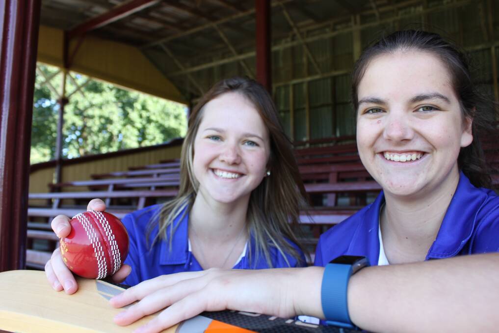 On point: Golden Point Cricket Club players Tayla Harris, 18, and Maddy Ogilvie, 18 will be glad to see the Eastern Oval's female facilities redeveloped as part of the $2 million upgrade. Picture: Jessica Black.