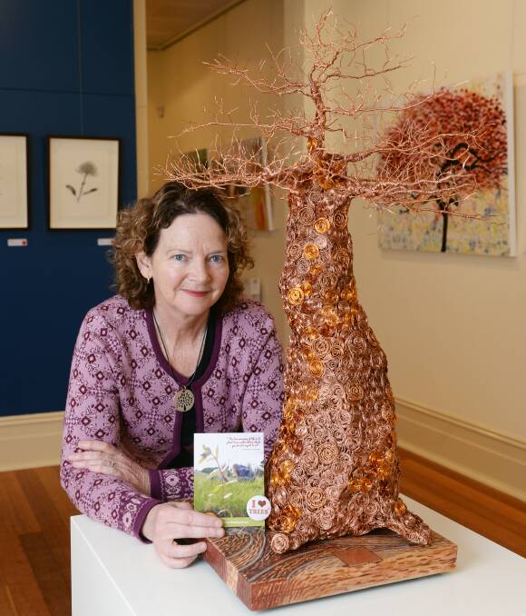 Treeart: TreeART co-curator Colleen Filippa at the Backspace Gallery which will host the exhibition until Sunday, July 31 when organisers will join a tree planting at Yarrowee River. Picture: Kate Healy.