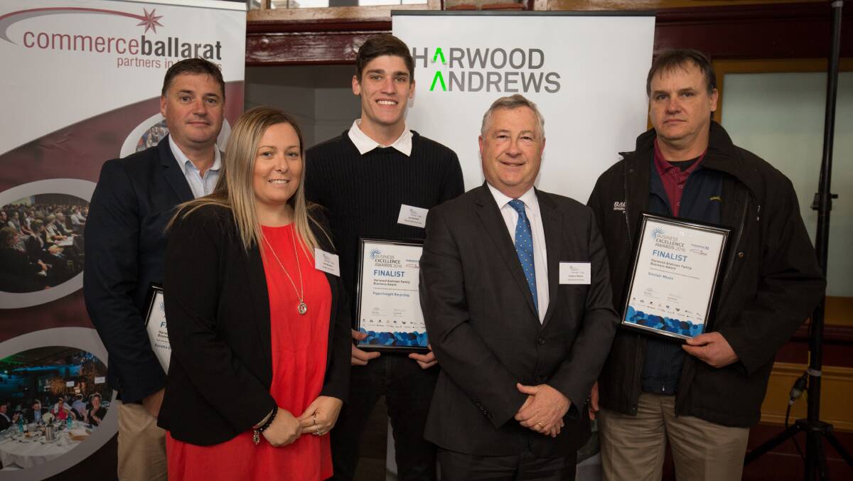 Finalists: Troy and Erin Beaston, Josh Benfield, sponsor Andrew Robson and Steven Sinclair.