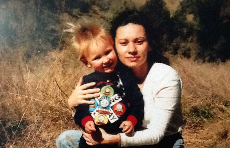 Glenda Haigh with her son Alex as a small boy. Alex died in a car crash at 22.