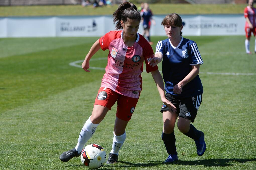 STAR IN MAKING: Kyra Cooney-Cross playing for Melbourne City in Ballarat in 2016. Picture: Kate Healy