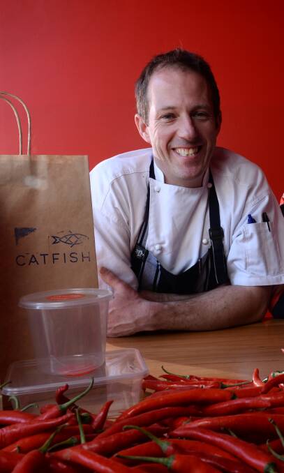 Cat in the hat: Catfish owner Damien Jones has praised the efforts of his staff after the restaurant won its first chef hat in The Age Good Food Guide. Picture: Adam Trafford