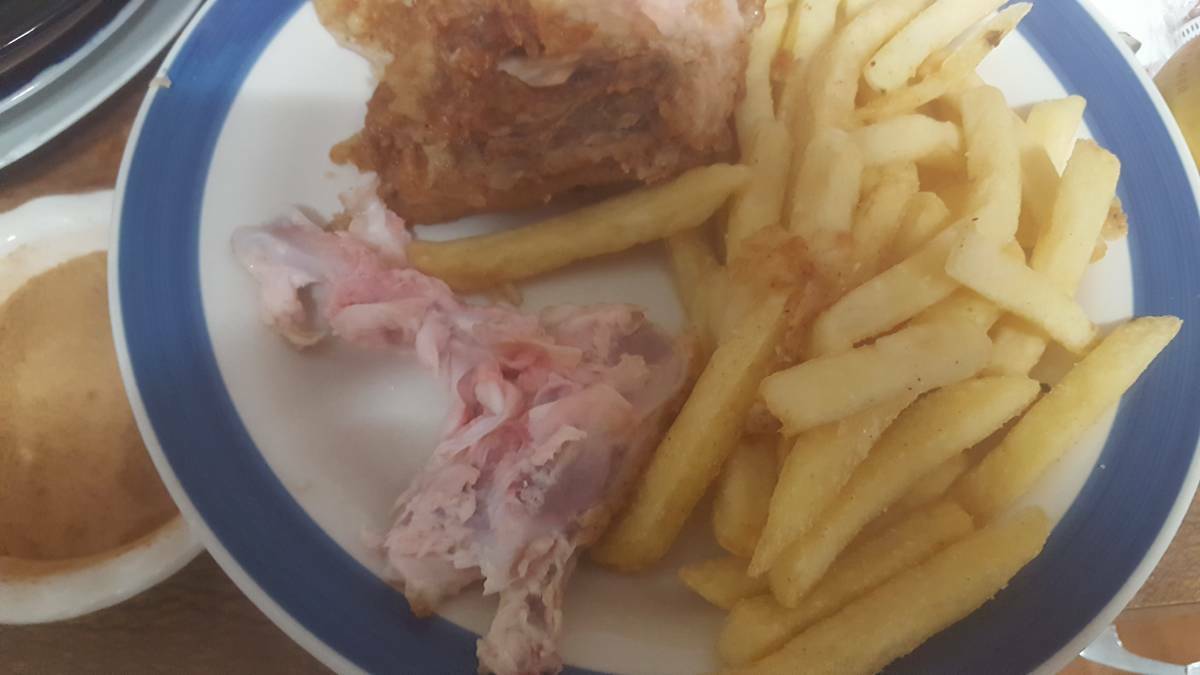 This was the state of the KFC chicken served to Samuel Williamson on Saturday night. Photo: SUPPLIED
