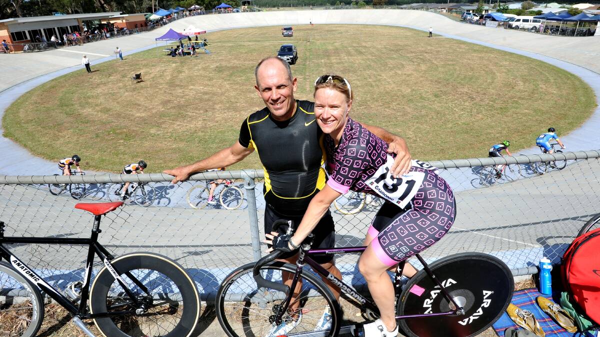 WINNERS: Queensland track cyclists Richie Bates and wife Gaby Thomasz after a successful day in Ballarat