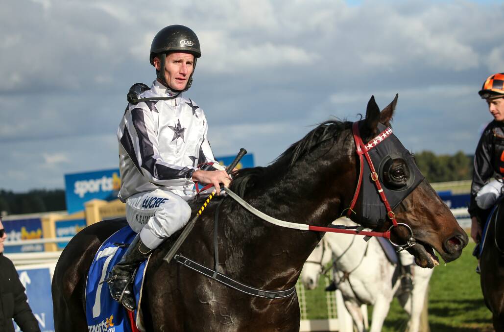 MADE IT: Brad Rawiller takes Rockstar Rebel back top scale at Sportsbet-Ballarat on Thursday. Picture: Getty Images