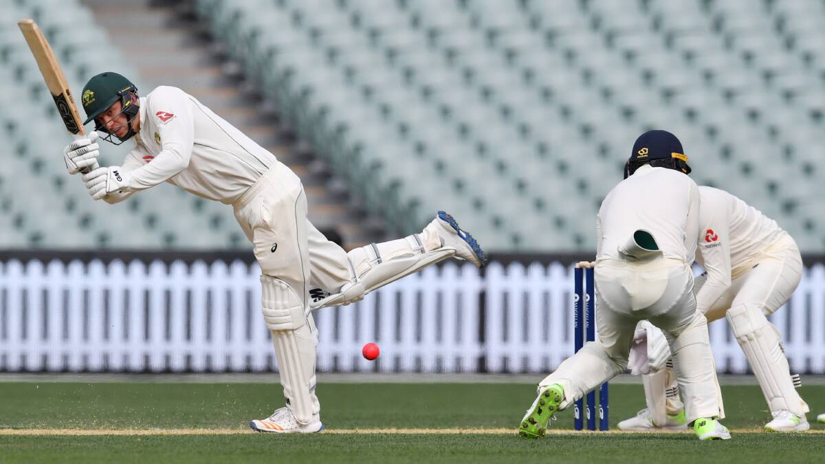 Matt Short hits the ball off his pads for runs against England in Adelaide. Picture: AAP Images