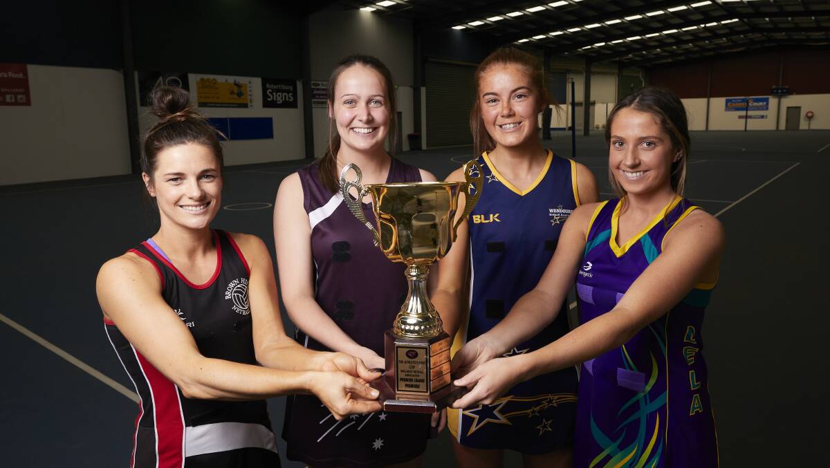 AND THEN THERE WERE TWO: Brown Hill's Stacey McCartin, Eureka's Lauren Jew, Wendouree's Kelly Conroy and Dela Oscars' Kathryn O'Dwyer all had high hopes pre-season of securing The Athlete's Foot Cup. Now it is down to DEla and Wendouree. 