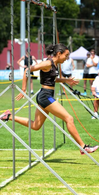 FITTER AND FASTER: Nadeen hits the tape in Ballarat restricted 120m.
