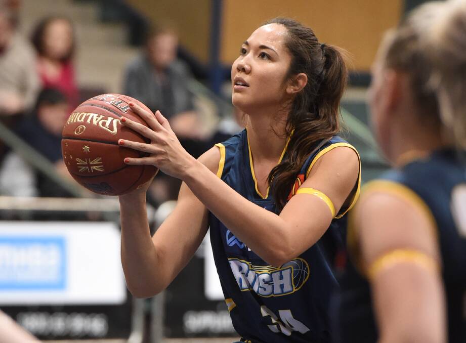 BIG TEST: Ballarat Rush centre Joy Burke faces a big challenge against Launceston's Mikaela Ruef at the Minerdome. Ruef is one of the form players of the SEABL.