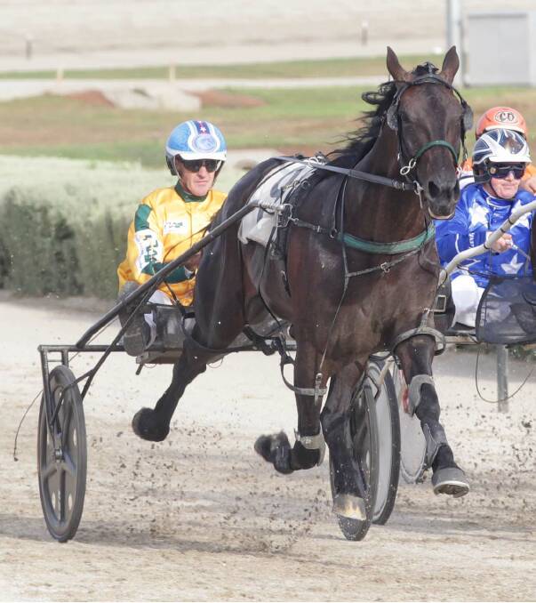 READY: Yankee Rockstar (Gavin Lang) charges to the line at Melton in readiness for the Hunter Cup. Picture: HRV