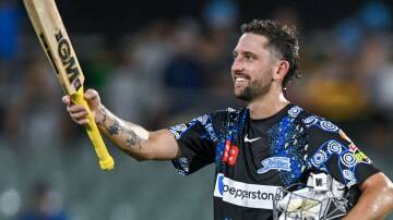 Matt Short in Adelaide Strikers colours in the BBL. Picture by Getty Images.