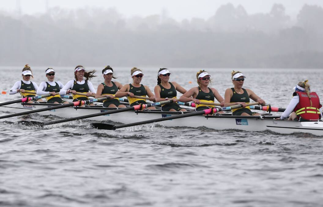 BIG TIME: Katrina Werry in a national under-23 crew. Pictures: Getty Images