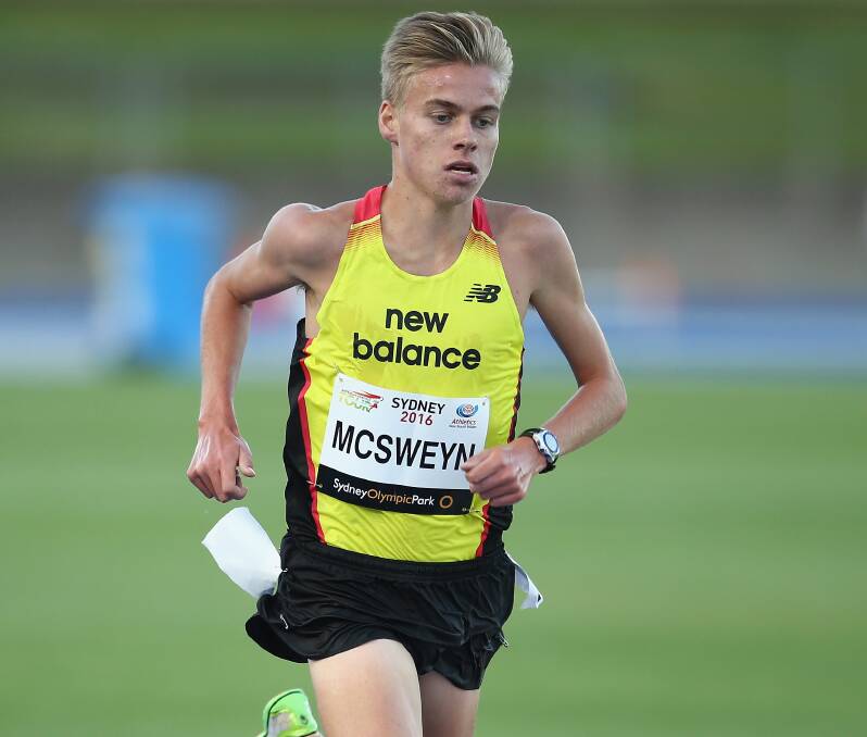 MAKING HIS MOVE: Stuart McSweyn, pictured in the 3000m steeplechase at last year's Sydney Track Classic is set on competing in the Commonwealth and Olympic Games. Picture: Getty Images
