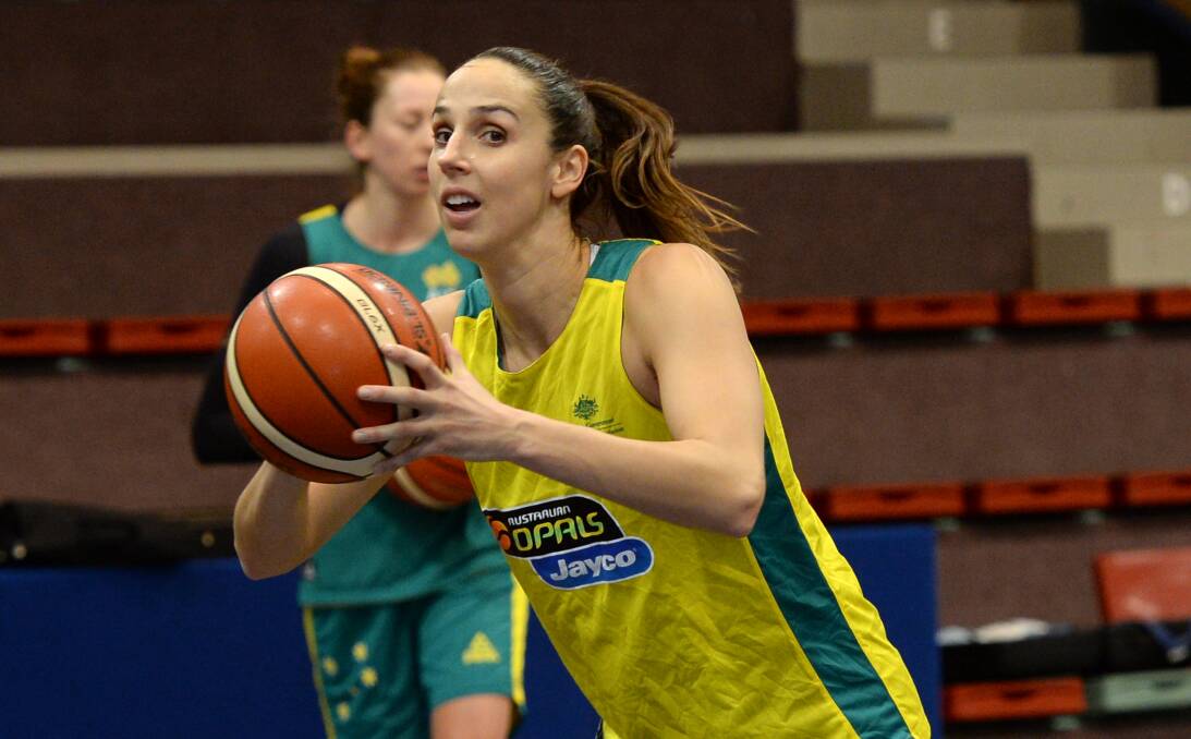 ON THE BALL: Opals co-captain Laura Hodges looks for options in a training session at the Minerdome on Thursday. Picture: Kate Healy