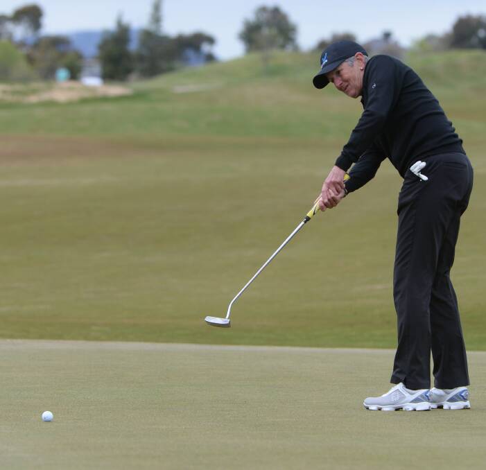 IN CONTENTION: Helen Pascoe on her way to a 3/2 win in the Australian Women's Senior Amateur Golf Championship last 16 in Ballarat. Picture: Kate Healy