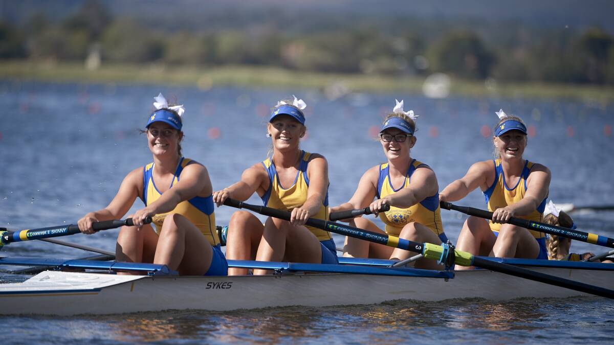 Loreto College's firsts crew: Teagan Blythe, Maddi Clark, Laura Foley, Molly Grech and cox Grace Turner  