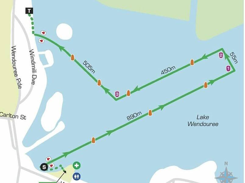SWIM LEG: Competitors will take to Lake Wendouree to begin Ironman 70.3 Ballarat. Graphics: Supplied by Ironman 70.3 Ballarat.