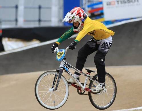WORLD STAGE: Josh Jolly wears the Australian colours in the World BMX  Championships in Belgium.