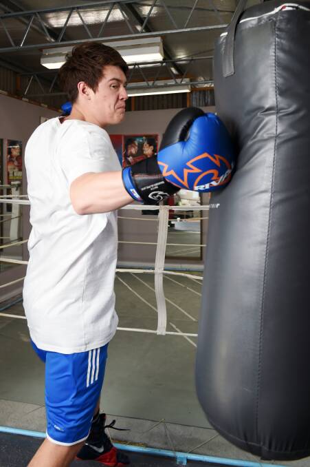 PACKING A PUNCH: Dylan Mallia - pictured ahead of his sparring session with Danny Green. Picture: Kate Healy