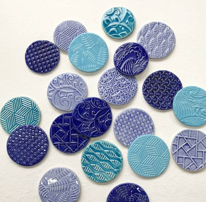 BLUES: A selection of brooches made to raise funds for beyondblue.