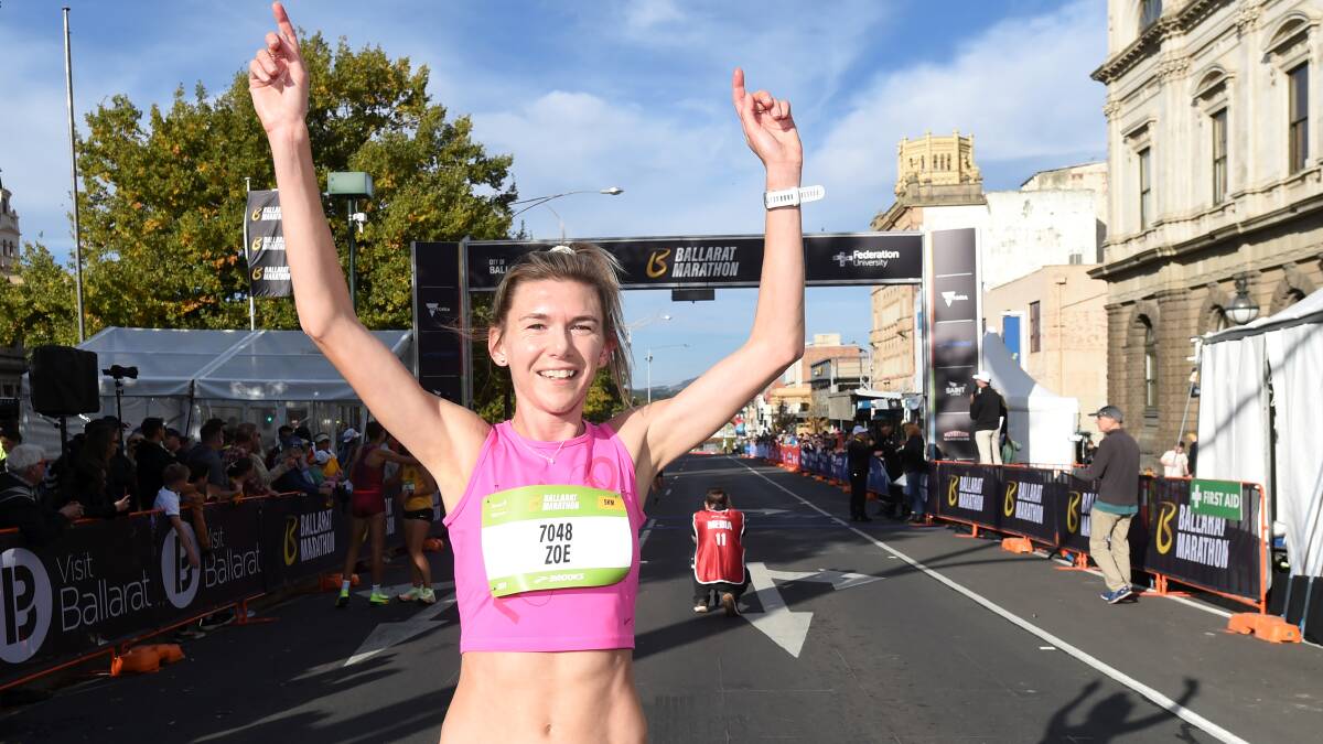 Two time Olympian Zoe Buckman took out the women's elite 5km and mile (1600m) events on Saturday. Picture by Lachlan Bence