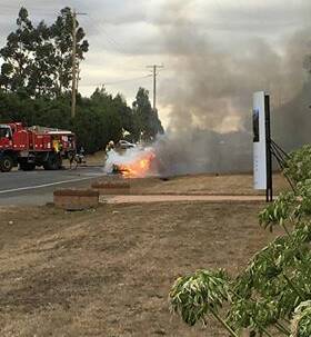 ACCIDENT: Three men escaped a fiery accident in Mount Rowan with minor injuries after their car rolled soon after 6.20pm