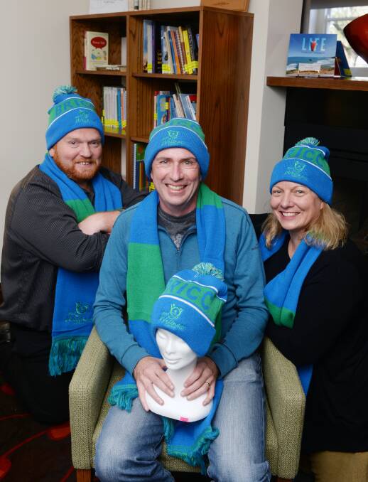 WINTER WARRIORS: Shane Darroch, Cameron Beyer and Simone Noelker chat about the Winter Wonderland Ball, a fundraiser for BRICC wellness centre. Picture: Kate Healy