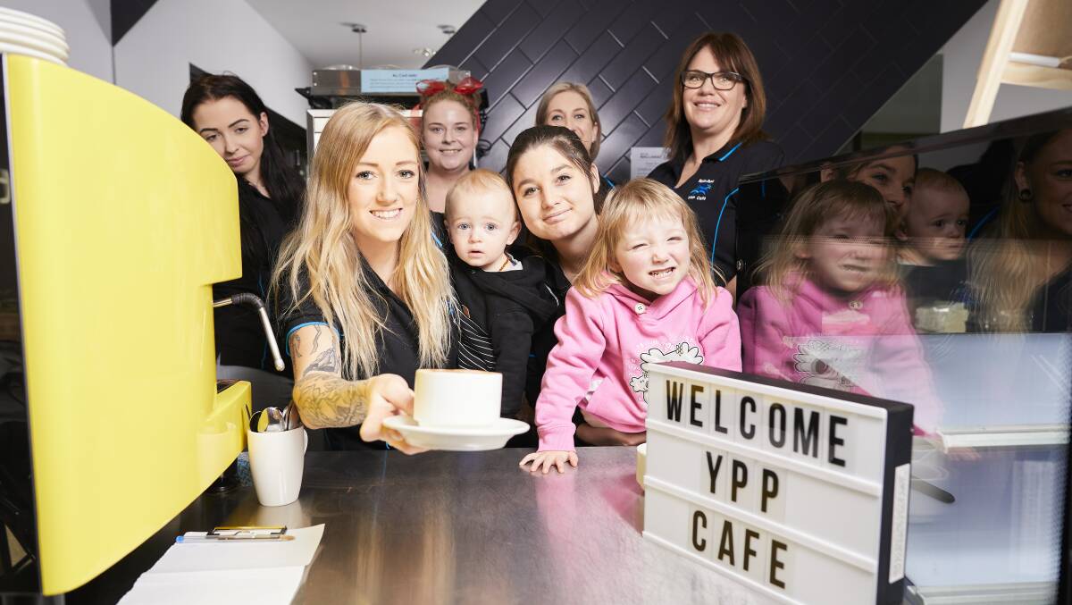 CAFE: Yuille Park Young Parents Program students have learned new skills to run the BCH cafe in Lucas every Thursday. Picture: Luka Kauzlaric