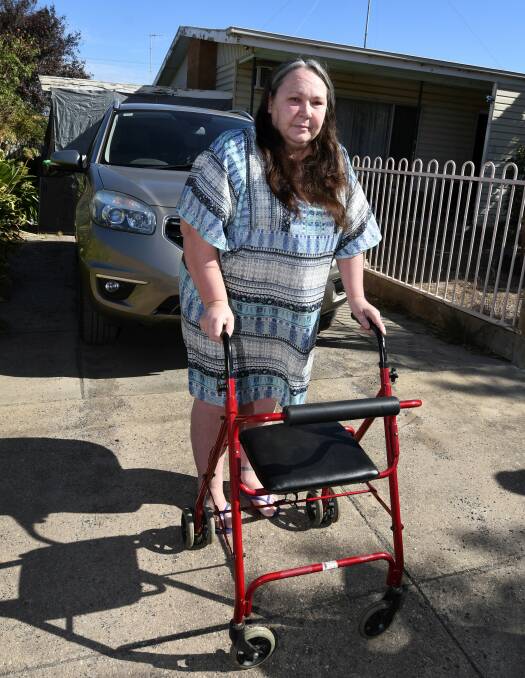 WHEELS: Thieves stole Kathleen Coates' wheelchair from her car parked in the driveway outside her Delacombe home earlier this month. Picture: Lachlan Bence.