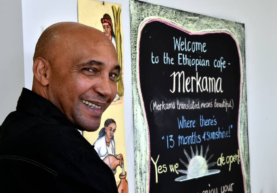 FOODIE: Ethiopian refugee Temam Hussen spent five years in refugee camps and more than a year in Egypt before finding a new home in Australia. He moved to Ballarat six years ago, and three years later opened the city's first African restaurant. Picture: Jeremy Bannister