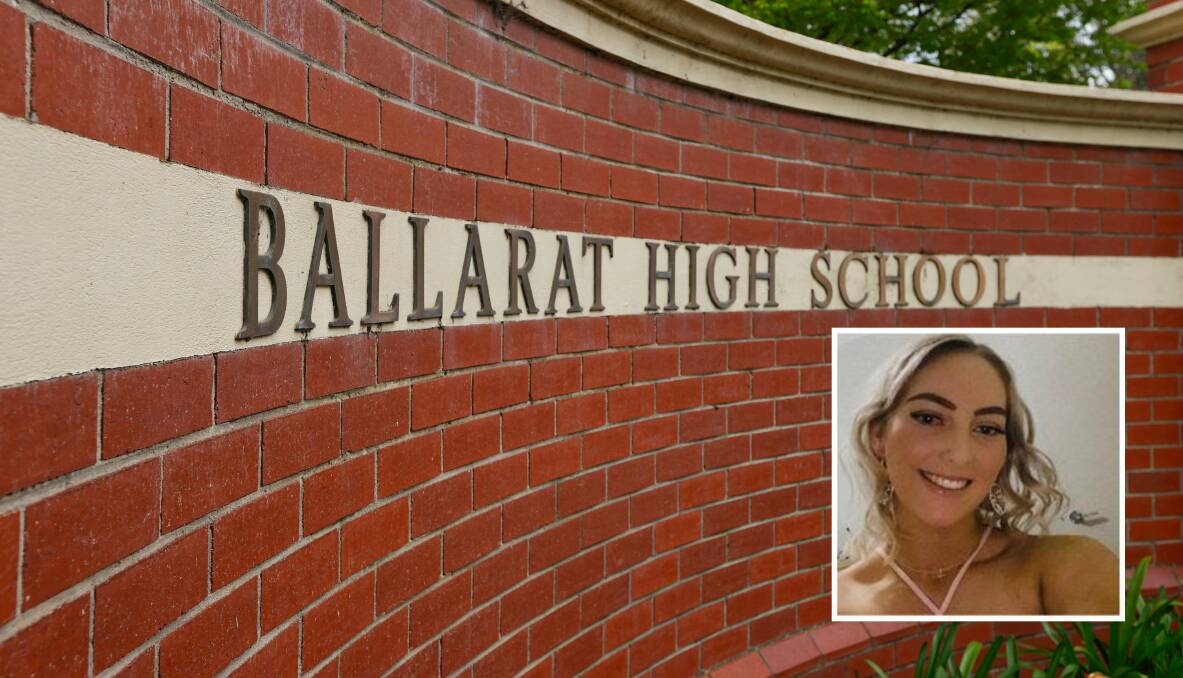 A private memorial for Hannah McGuire (inset) will be held at her former school Ballarat High School.