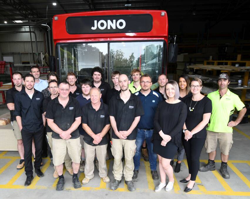 DONE: The Advanced Cabinetry team who helped fit out the second Soup Bus, named Jono, inspect the finished product. Picture: Lachlan Bence