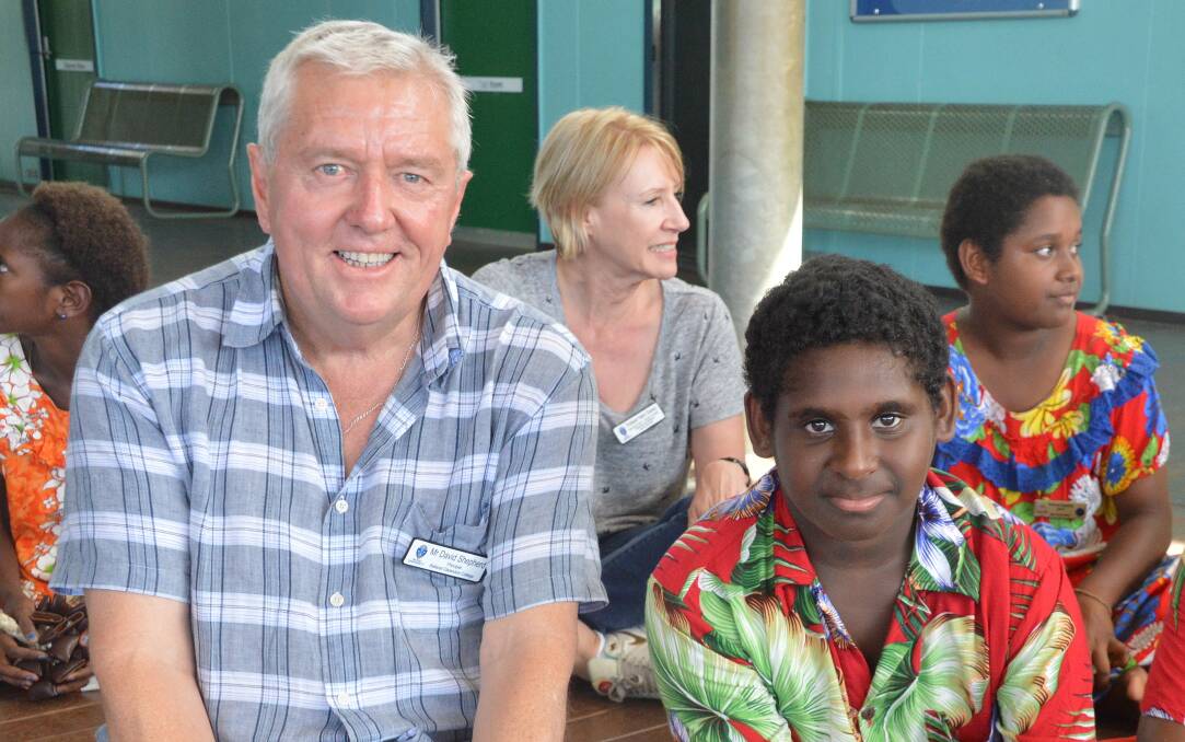 REMOTE EDUCATION: Ballarat Clarendon College principal David Shepherd learns about the difficulties of education in the Torres Strait Islands.