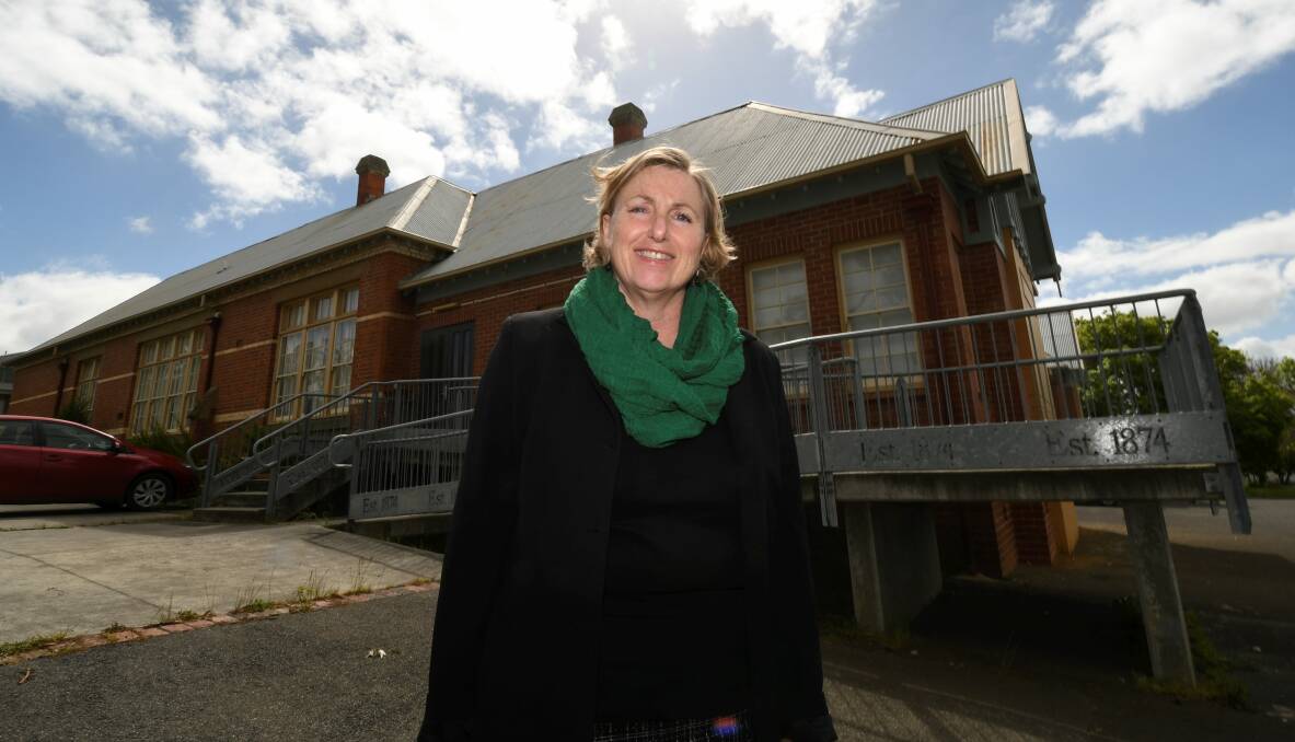 NEW HOME: Pinarc Disability Services chief executive Marianne Hubbard at the former Golden Point Primary School that will become the service's permanent new home. Picture: Lachlan Bence