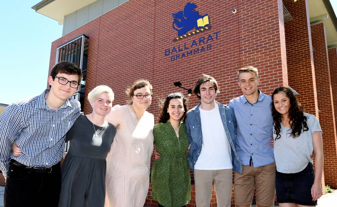 OUTSTANDING: Chris Ellis, Harriet Young, Theodora Pantelich, Donnia Alwan, Tom Maher, Harrison Monk and Grace O'Dwyer celebrate their 95+ scores.