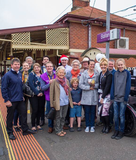 Happy days: Ballan locals gathered to celebrate the 130th birthday of the Ballan Station on Friday. Picture: contributed
