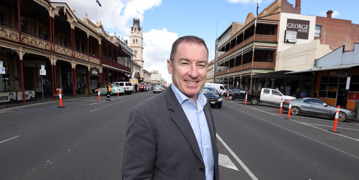 All smiles: Ballarat Regional Tourism chief executive Noel Dempsey is buoyed with last year's tourism numbers for Ballarat. Picture: Lachlan Bence