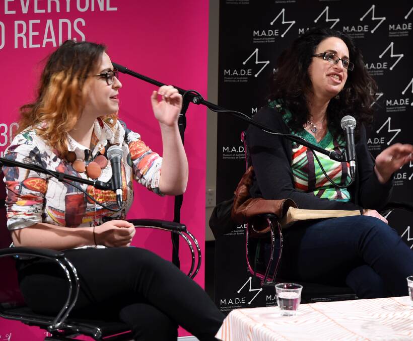 Question time: Mother-daughter combination of Billie and Maria Tumarkin at the Melbourne Writers Festival. Picture: Lachlan Bence
