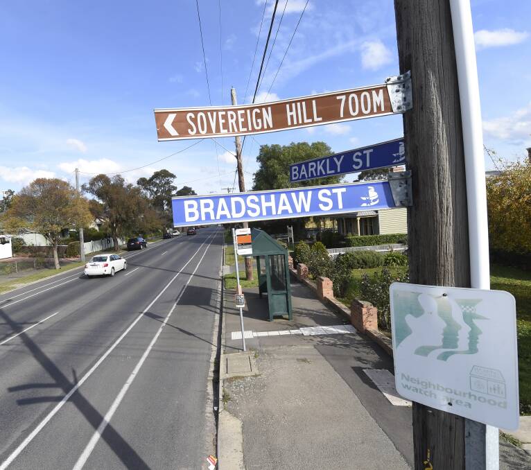 Welcome sign: Bradshaw Street is one of 11 roads around Ballarat to get safety improvements. Picture: Lachlan Bence